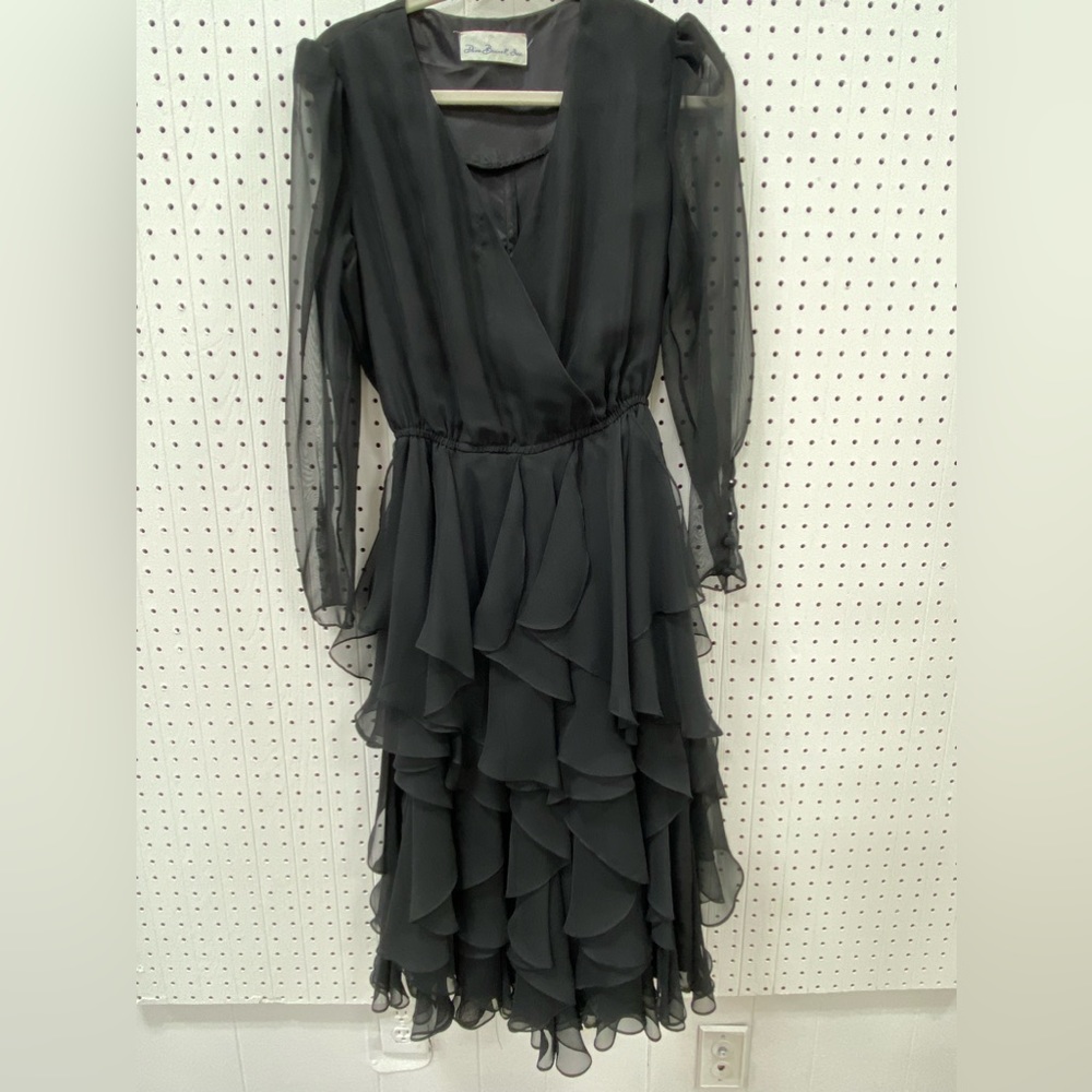 70’s midcentury classic little black cocktail dress